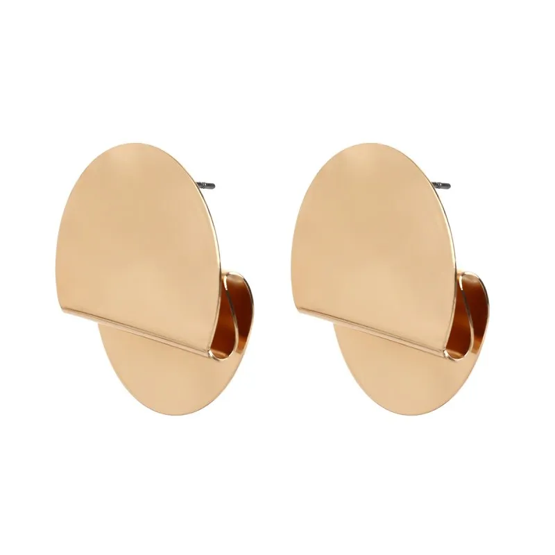 Серьги гвоздики женские круглые глянцевые нестандартной формы