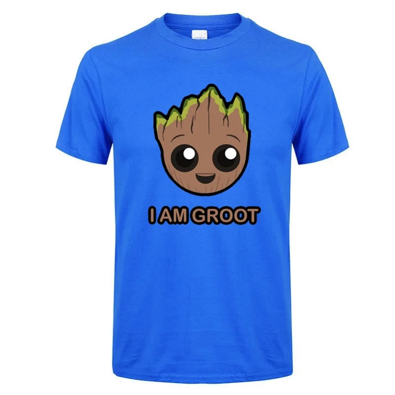 Blue Футболка Groot Мужская, Мстители, союз, модная летняя повседневная футболка для мальчиков и девочек г., брендовая футболка с короткими рукавами футболки в стиле хип-хоп с принтом - Цвет: Blue