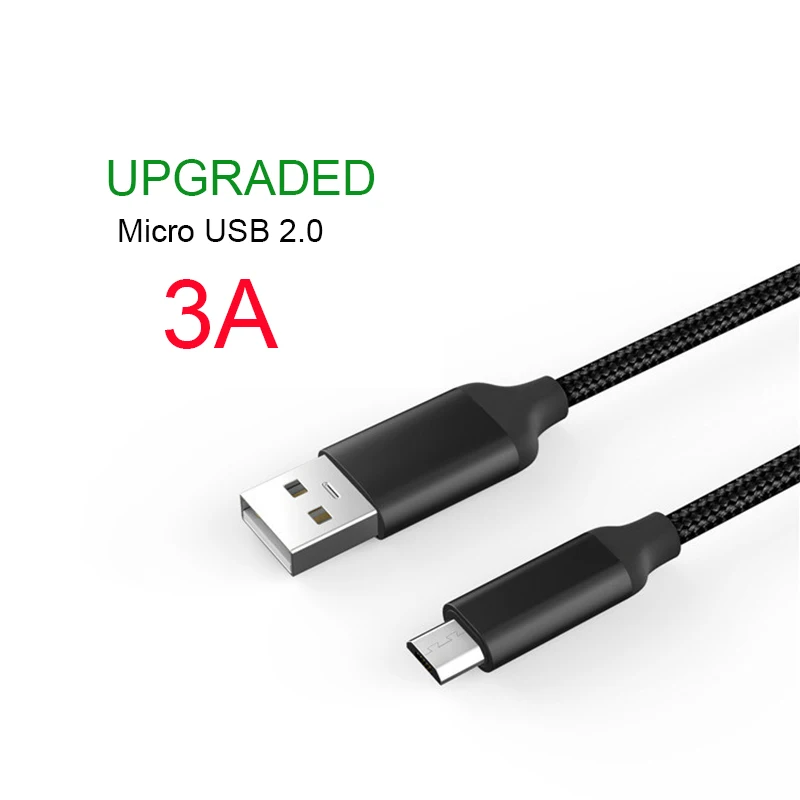 1 м микро USB кабель 5 в 3A Быстрая зарядка для синхронизации данных Samsung Xiaomi Android MP3