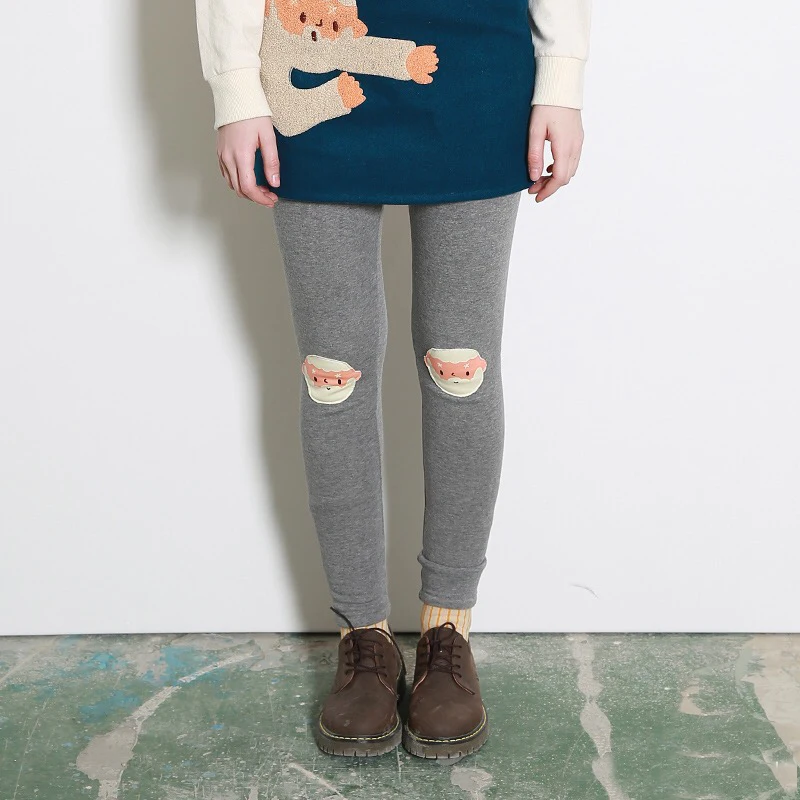 Женские плотные бархатные теплые леггинсы с вышивкой в стиле пэчворк зимние