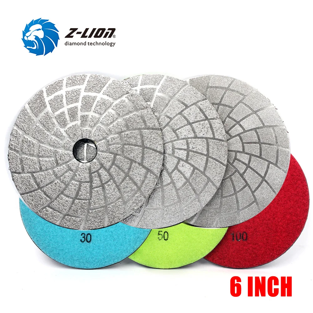Z LION 6 &quot3 шт./компл. алмазные шлифовальные диски с вакуумной пайкой гранитные