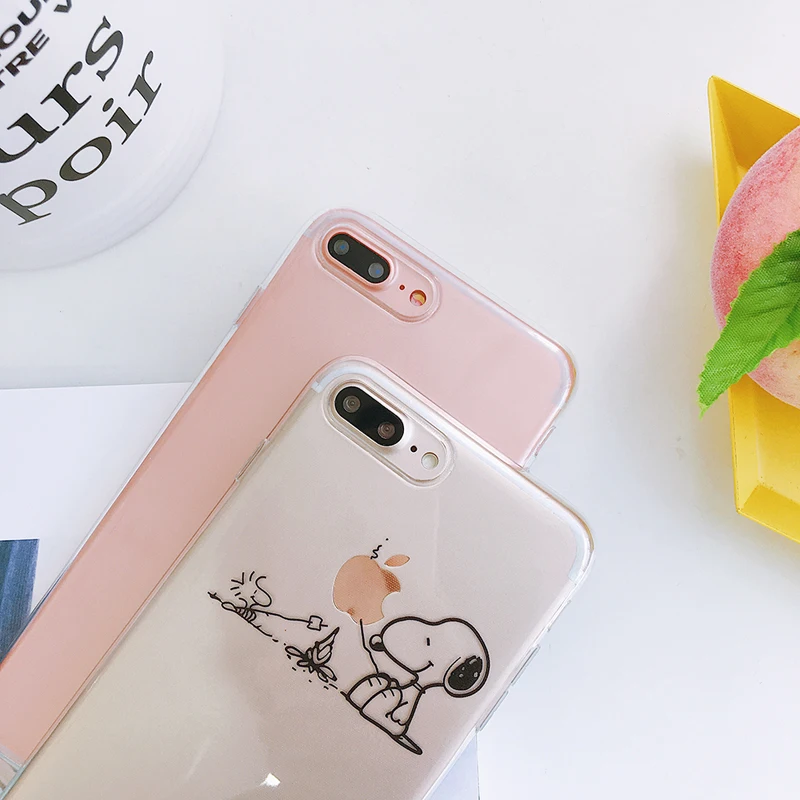 2018 новые Мультяшные чехлы с милой собакой Для Iphoen X 7 7plus прозрачный мягкий чехол