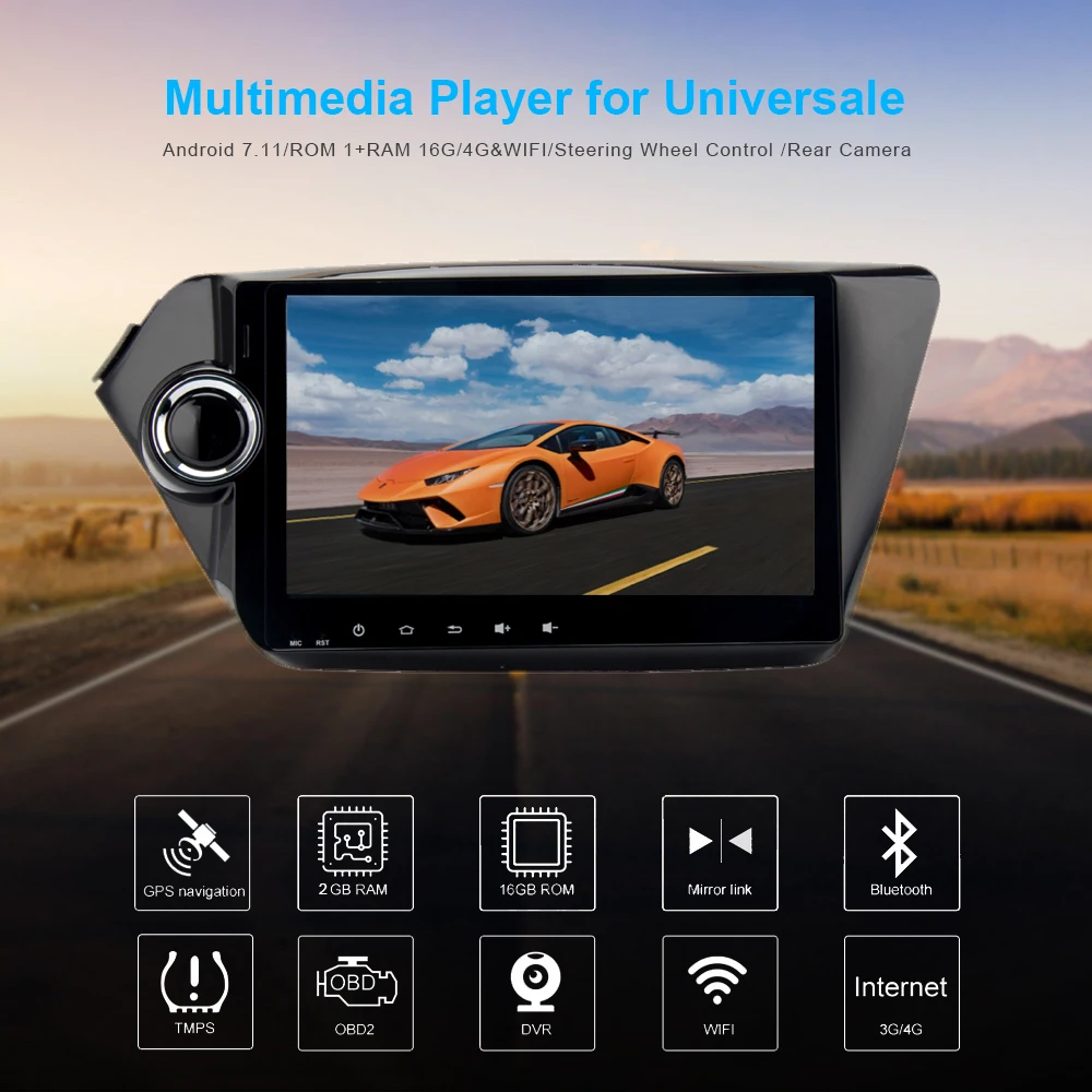 Автомагнитола 2 din на android 9 0 GPS Navi для Kia Rio/K2 Авторадио навигация головное