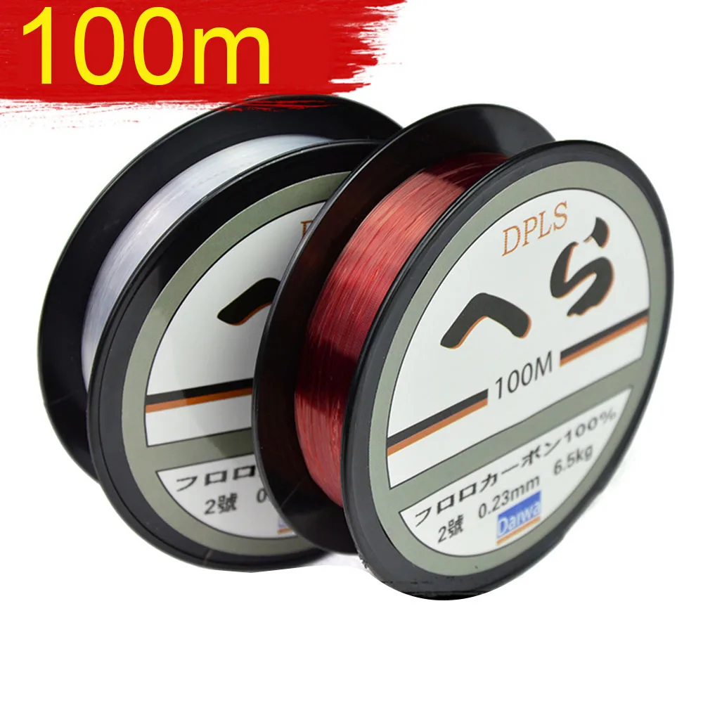 Daiwa 100 м фторуглеродная леска два цвета красный/прозрачный 3.5LB-40.5LB леска из углеродного волокна для ловли нахлыстом Pesca