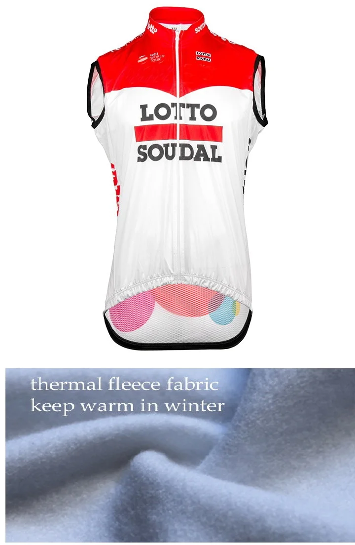 Зимняя одежда с ворсом теплые 2018 LOTTO SOUDAL 2 вида цветов короткие платья без рукавов
