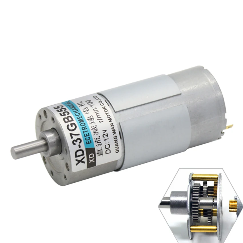 

12V/24V 10W XD-37GB520 miniature DC geared motor low speed high torque Can be positive and negative rotation electric tools