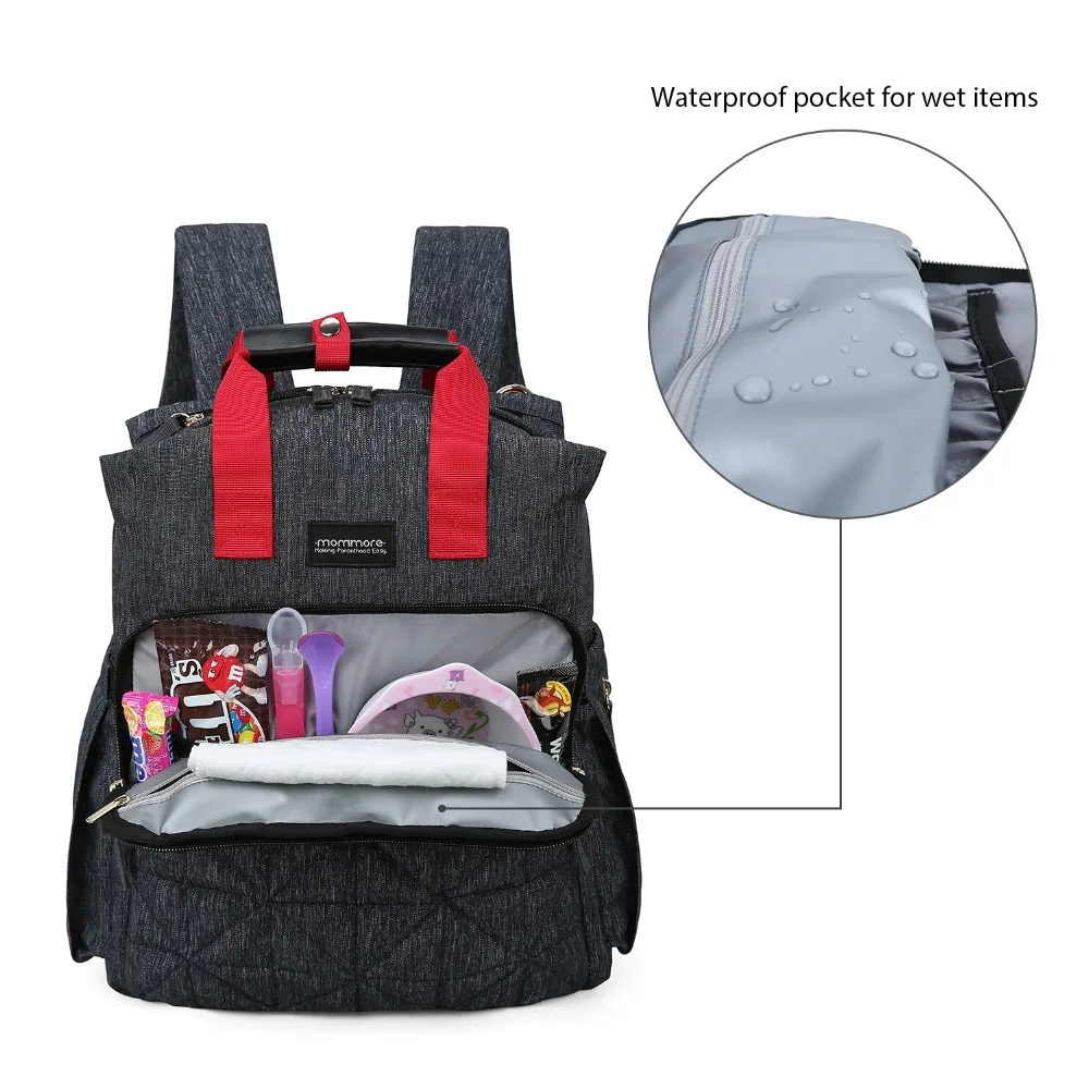 mommore Waterproof Travel Diaper Bag with Changing Pad Baby Stroller Backpack Nursing for Care Wet | Мать и ребенок
