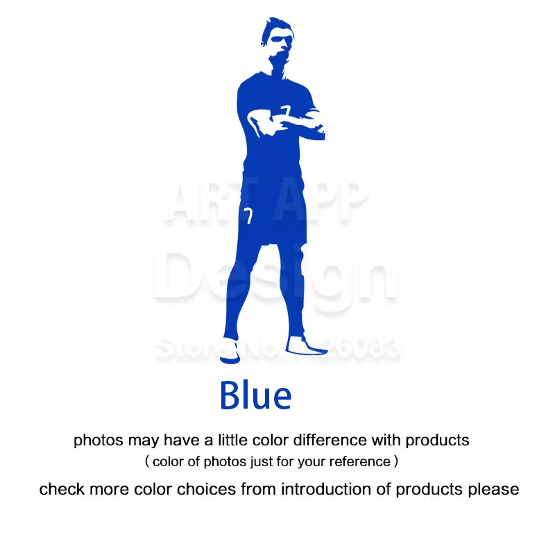 Big B Blue Художественный дизайн Криштиано Роналдо Дешевый виниловый домашний декор футболист Наклейка на стену съемный домашний декор футбольные наклейки "Звезды" - Цвет: Big B Blue