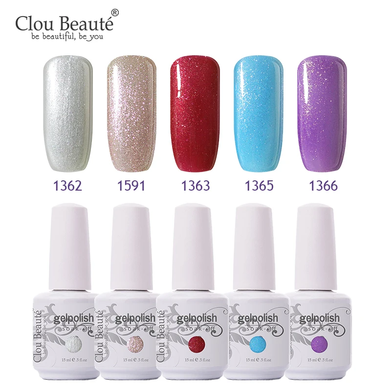 Clou Beaute Гель-лак 18 цветов набор гель-лаков для ногтей телесный серия УФ-гель для ногтей Базовое покрытие не протирать Топ Гель-лак для ногтей - Цвет: 5pcs-15ml-ZH10