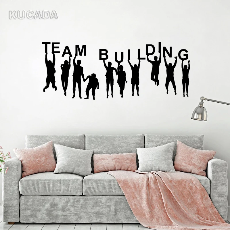 Виниловая наклейка на стену цитата команда здание люди работа в команде офис