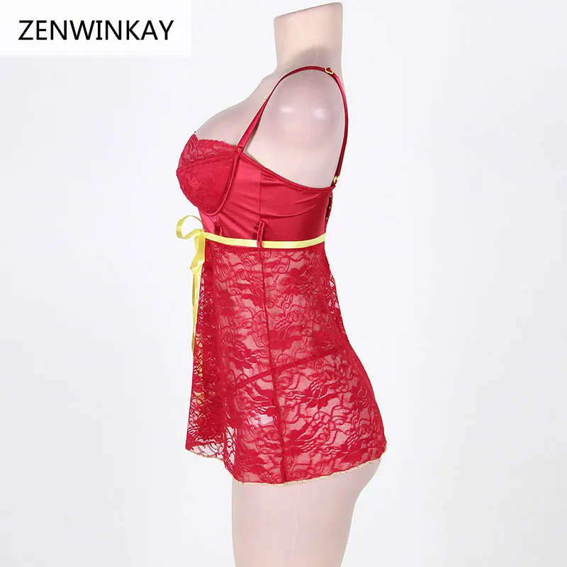 Ночная рубашка женская красная кружевная большого размера|lace nightgowns|plus nightgownred lace