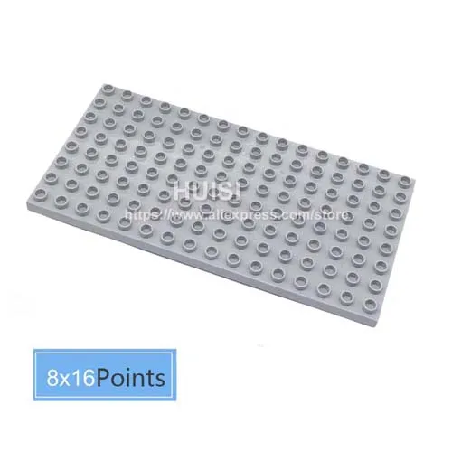 Duplo Совместимость с лего Дети DIY игрушки ABS пластик строительные игрушки блоки кирпичи части 8x8 развивающие обучающие игрушки для ребенка 3 лет - Цвет: 8x16 Gray