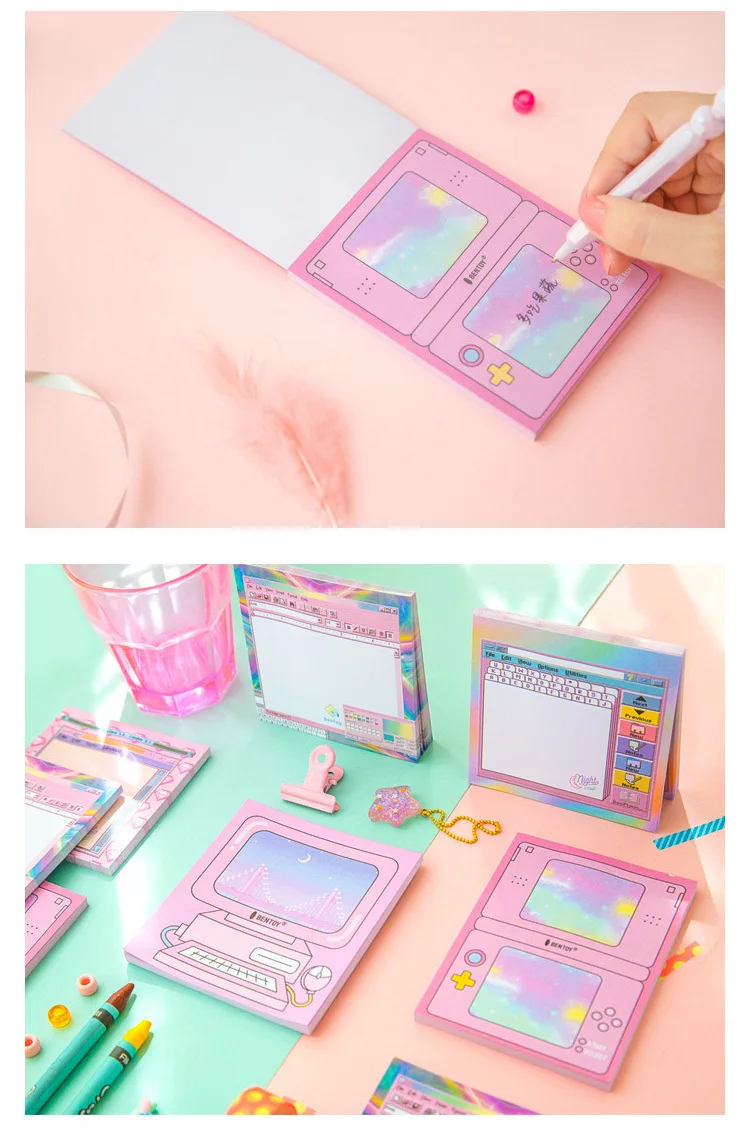 Kawaii компьютерная игра машина форма клейкие стикеры для заметок блокнот школьные принадлежности планировщик наклейки бумага Stationery канцелярские принадлежности