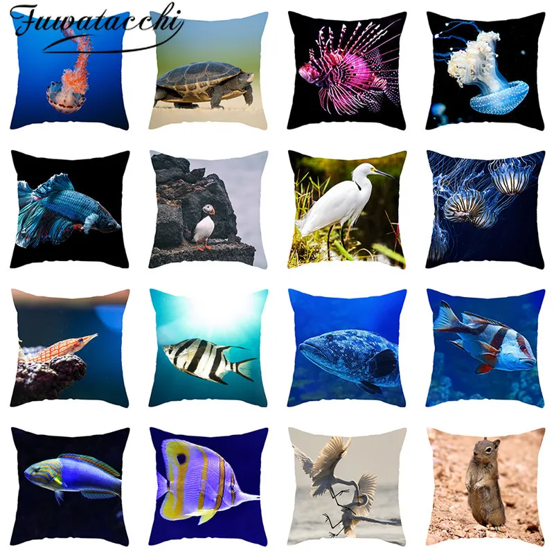 Fuwatacchi рыбки Медузы наволочка для подушки морские животные дивана автомобиля