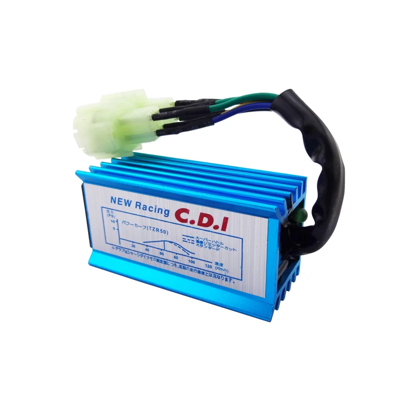Синий 6 контактный гоночный AC CDI GY6 Круглый ящик зажигания для 50cc 90cc 110cc 125cc 150cc 2