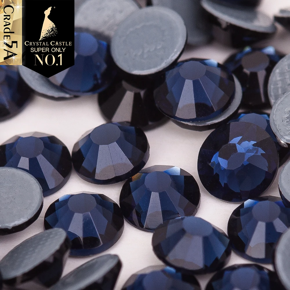 Хрустальный замок лучшее качество Капри синий Indicolite Монтана стразы горячей фиксации более блестящее супер