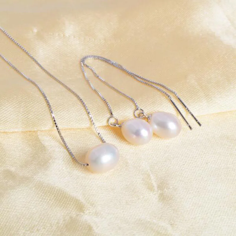 Женский комплект украшений из серебра 925 пробы с пресноводным жемчугом|pearl jewelry