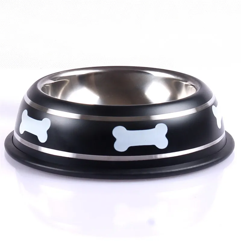 Модные миски для собак кошек нержавеющая сталь нескользящая цветная миска