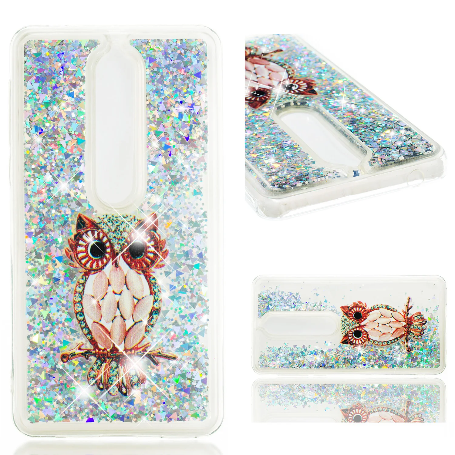 Luxury Bling Glitter For coque Nokia 6 2018 back cover case for funda 1 Quicksand Dynamic Liquid Silicone soft TPU etui |