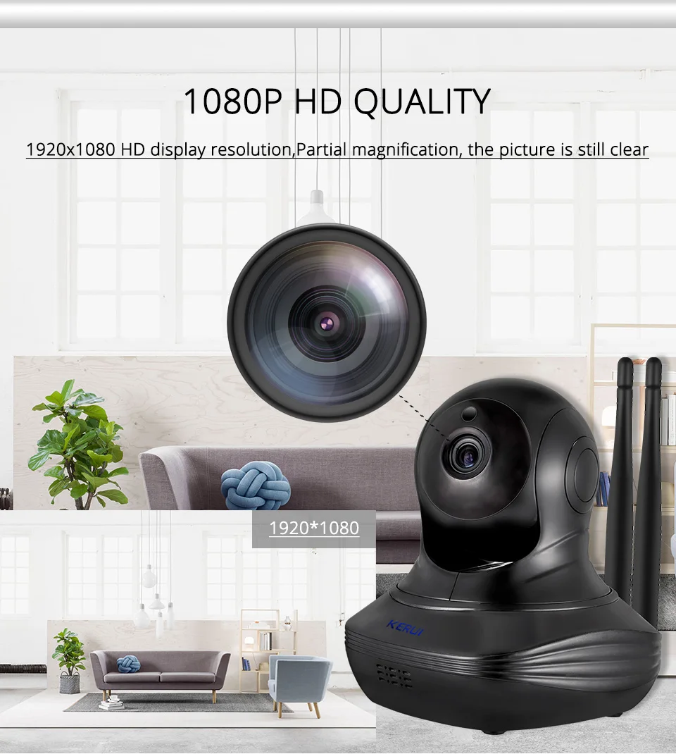 PTZ Full HD 1080P беспроводная Wi-Fi ip-камера с управлением через приложение, камера видеонаблюдения в помещении, двухстороннее аудио ночное видение