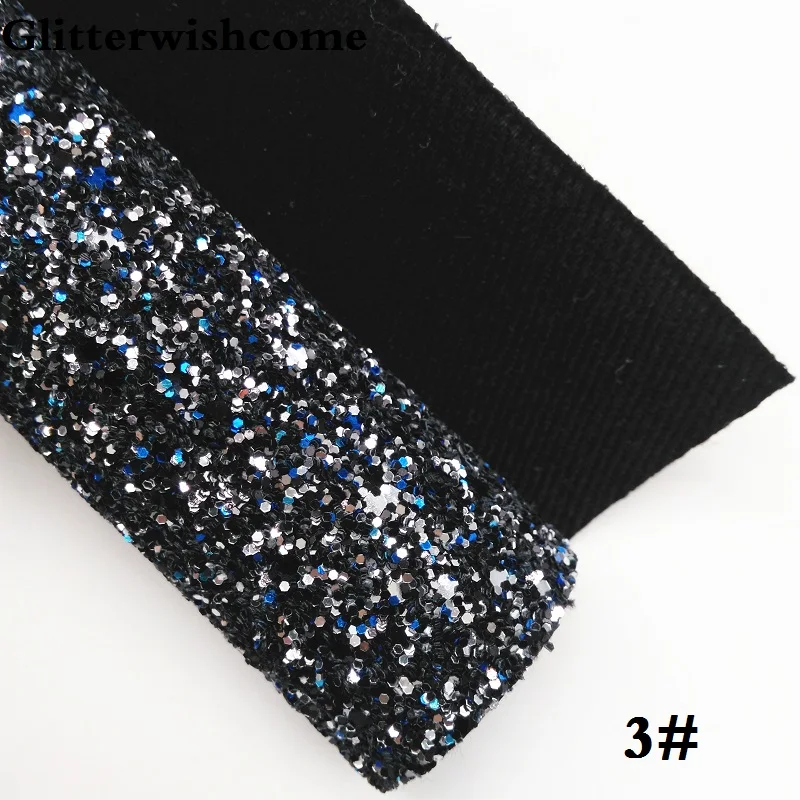 3 Glitterwishcome 21X29 см A4 размер винил для бантов, сверкающий толстый блеск кожа ткань винил для бантов, GM098A - Цвет: 3