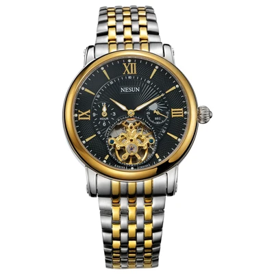 Item 6 Швейцарские часы Nesun Skeleton Tourbillon для мужчин Топ люксовый бренд автоматические механические мужские часы водонепроницаемые relogio N9091-3 - Цвет: Item 6