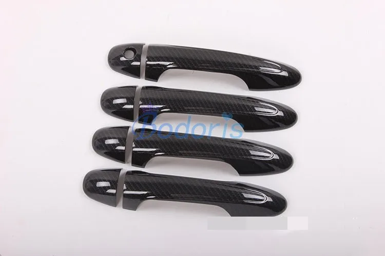 Carbon fiber color Цветные дверные ручки из углеродного волокна, накладка на панель, автомобильный Стайлинг для Toyota RAV4, аксессуары - Цвет: Carbon fiber color