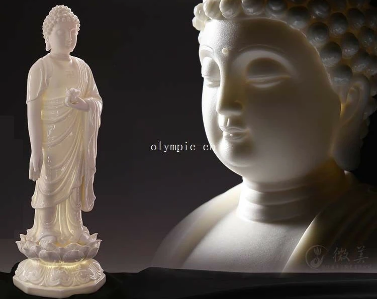 16 ''белый фарфор Dehua temple buddism тафагата статуя Будды Шакьямуни | Дом и сад