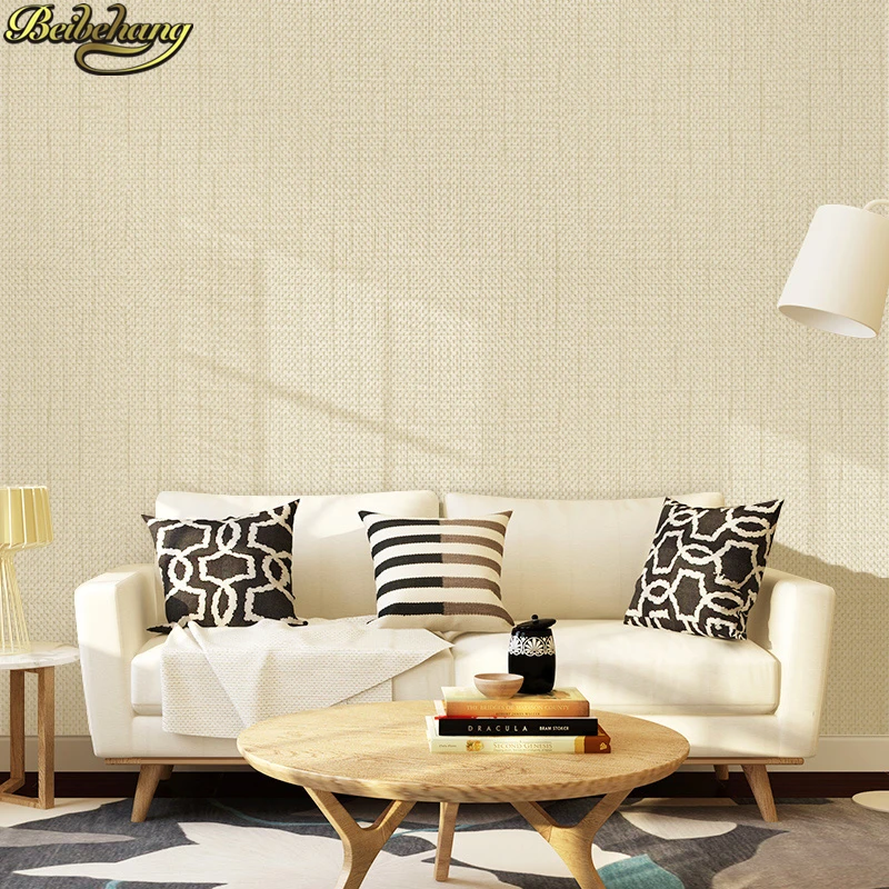 Современный льняной чистый цвет серые обои в полоску для гостиной спальни