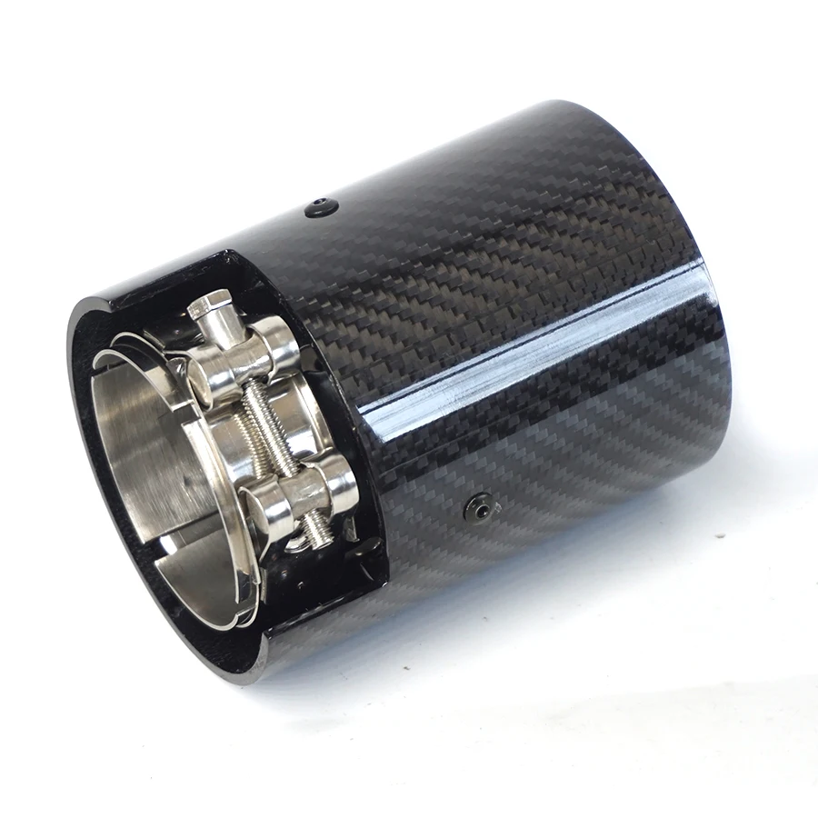 Выхлопная труба из настоящего углеродного волокна 70 мм глянцевая для BMW M2 F87 M3 F80 M4