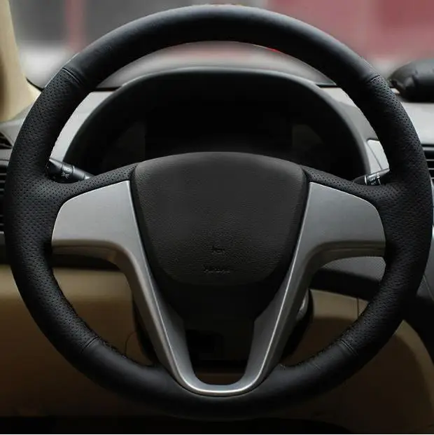 Автомобильные аксессуары пришивной чехол на рулевое колесо из натуральной кожи