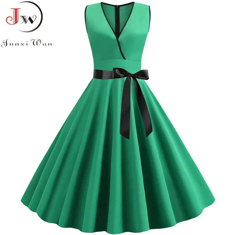 2021 черное винтажное платье без рукавов с v образным вырезом женские летние