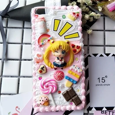 Sailor Moon A 3D чехол ручной работы для samsung S10 plus S9/S8+ кремовый Сейлор Мун чехол для телефона «сделай сам» Galaxy Note 8/9 заказной крем конфетный подарок для девочки - Цвет: Sailor Moon A