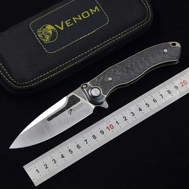 VENOM BONE DOCTOR M390 титан CF флиппер складной нож для кемпинга охоты выживания карманные кухонные ножи для фруктов EDC инструменты