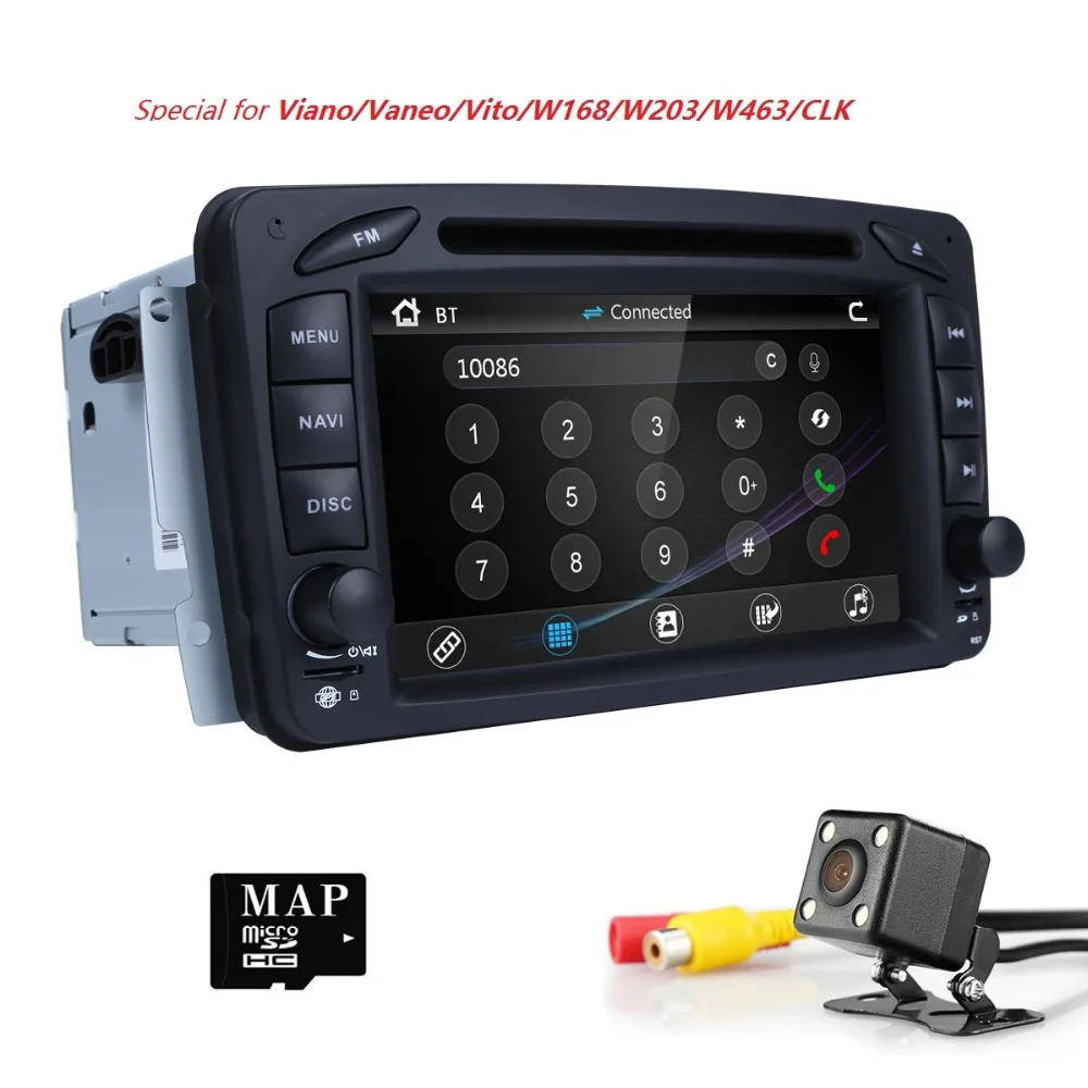 2 DIN Авторадио автомобильный dvd плеер головное устройство для Mercedes Benz Vito w639 CLK C 209W203