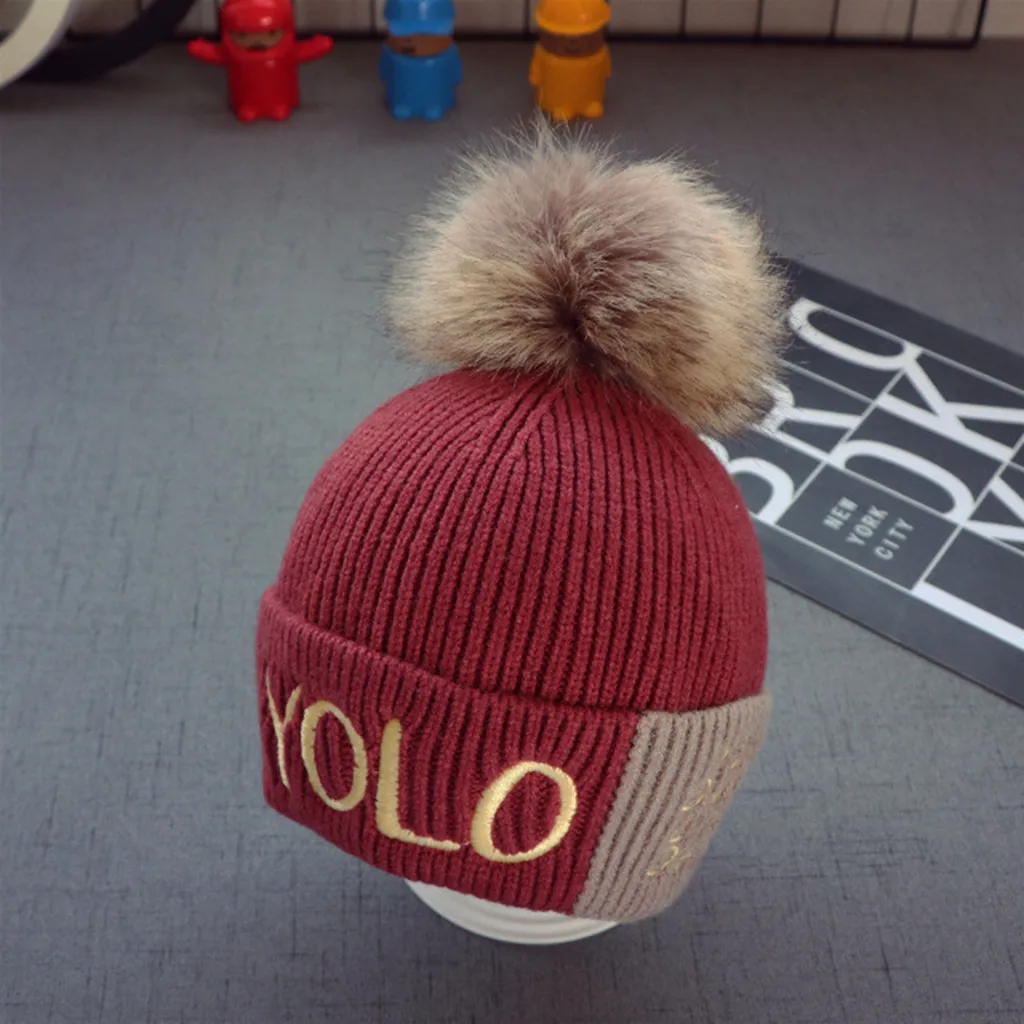 Теплая Зимняя Вязаная Шапка-бини для маленьких мальчиков | Детская одежда и обувь