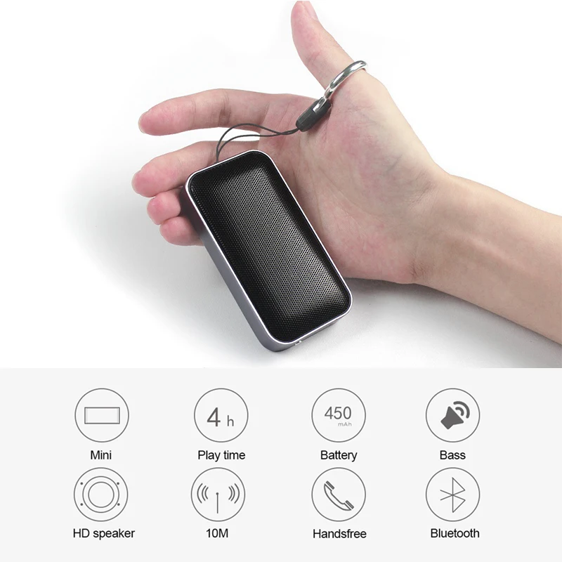 Беспроводной Bluetooth динамик портативный беспроводной плеер металлический мини