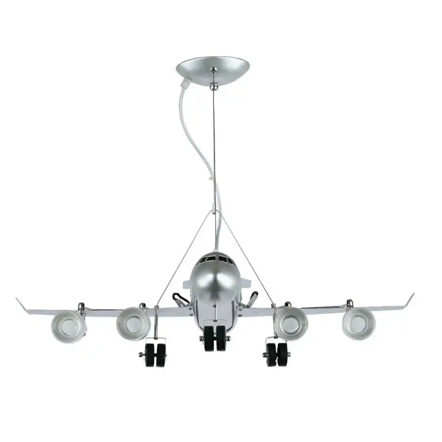 Креативная детская комната самолет серебряный светильник люстра ing led подвесной