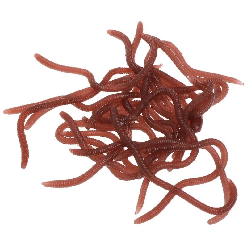 

1 Box Fishing Bait Artificial Earthworm Soft Elastic Worms 10cm Trout Lure Smell INY