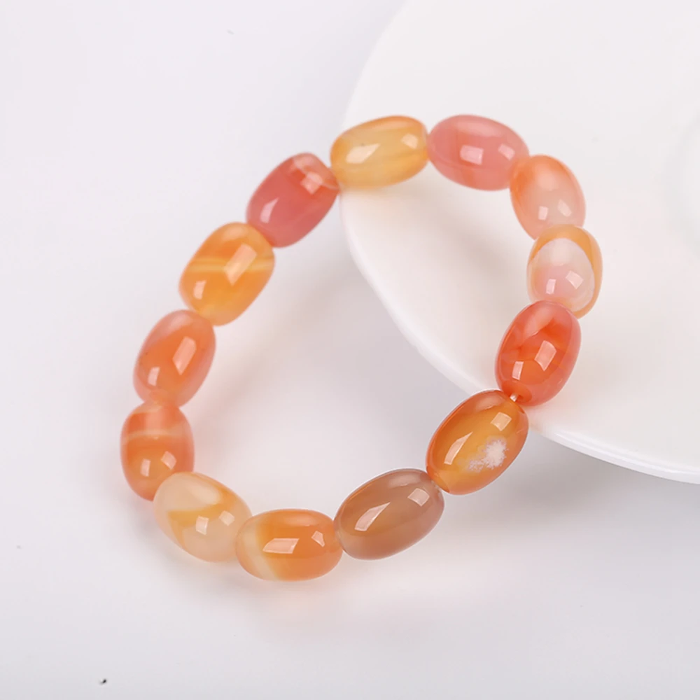 Natural chalcedony 10*14 браслет из натурального драгоценного камня для Для женщин бусины с энергией исцеления и гармонии натуральный камень Йога браслеты для пар Lucky любит ювелирные изделия - Цвет камня: Natural chalcedony