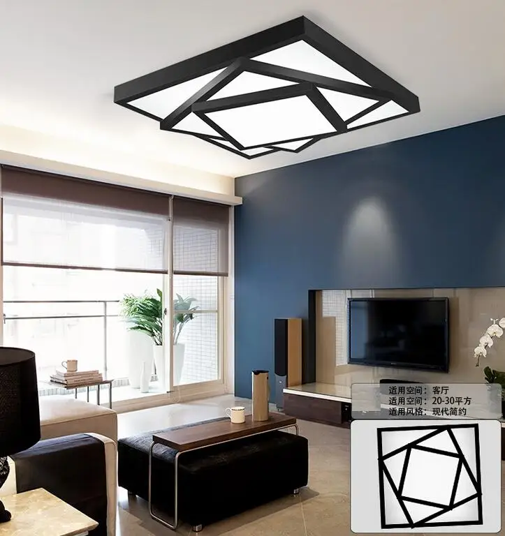 Современный квадратный стеклянный потолок светодиодный светильник теплого или