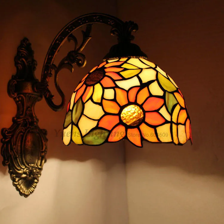 Dia.20cm Mirror Bathroom Bedroom Bedside Glass Wall Lamp Balcony Sunflower Porch Corridor Lighting Free Shipping | Лампы и освещение