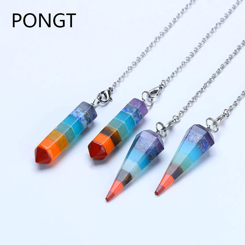 Горячая Распродажа рейки 7 Чакр камни подвеска шестиугольник исцеляющая аура