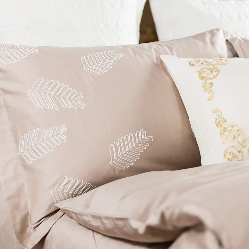 60 S хлопок сатин вышивка удобный набор постельных принадлежностей RUIYEE украшение