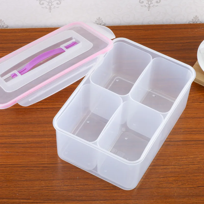 Контейнер для хранения еды прямоугольный пластиковый отсек может быть сложен с