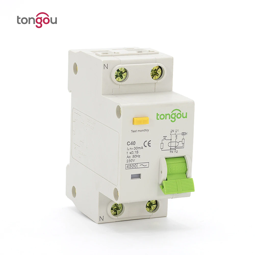 Автоматический выключатель остаточного тока 2P 1P + N 40A 30mA 230V ~ 50HZ/60HZ с защитой от