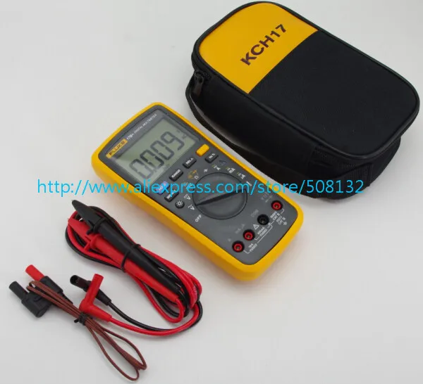 FLUKE 17B + цифровой мультиметр тестер er DMM с TL75 Тестовые провода мягкий чехол KCH17 F17B