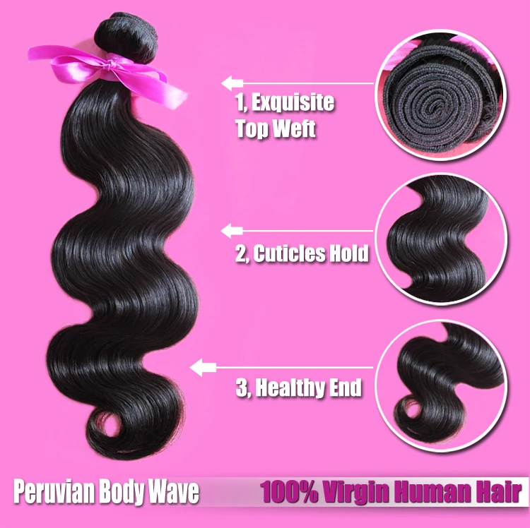 7а перуанский девственные волосы объемной волны наращивание волос 3 пучки