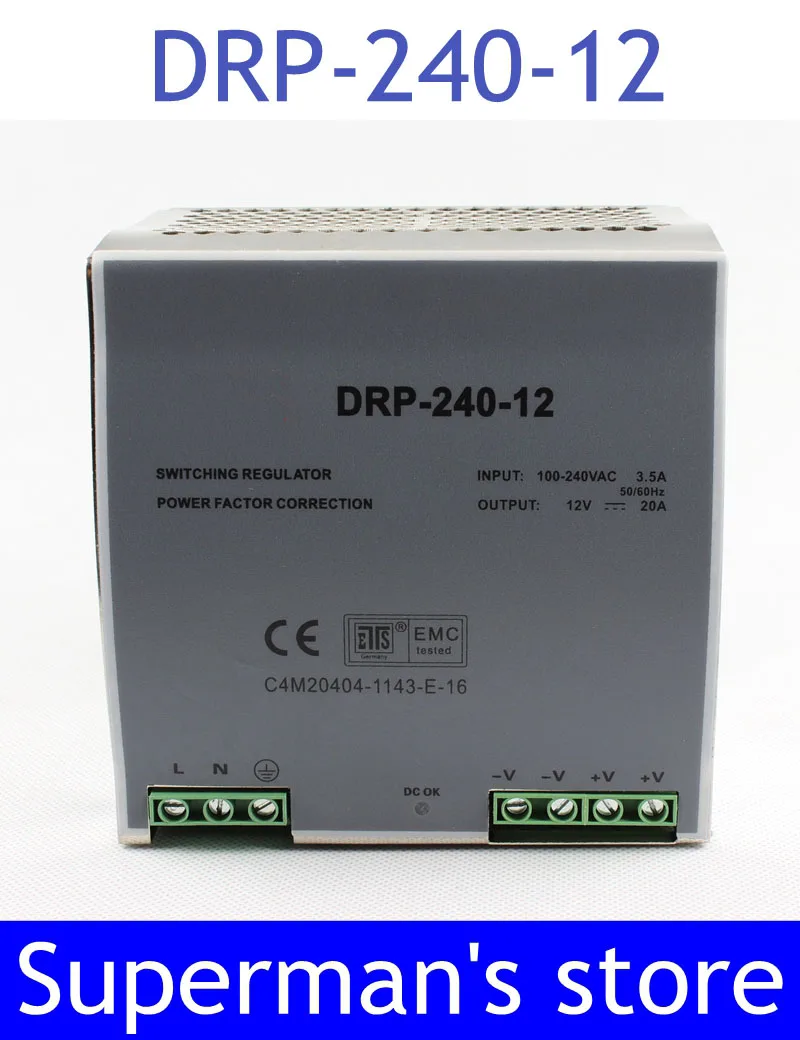 Din rail источник питания 240 Вт 12 в мощный ac dc преобразователь dr хорошее