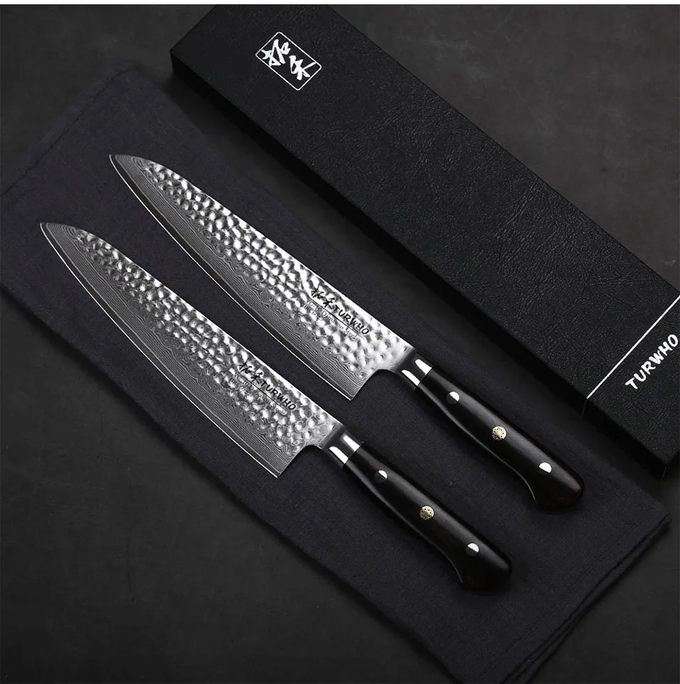 TURWHO 8,2-дюймовый дамасский поварской нож качественный нож gyuto 67 слой японский дамасский кухонные ножи из нержавеющей стали черное дерево РУЧКА